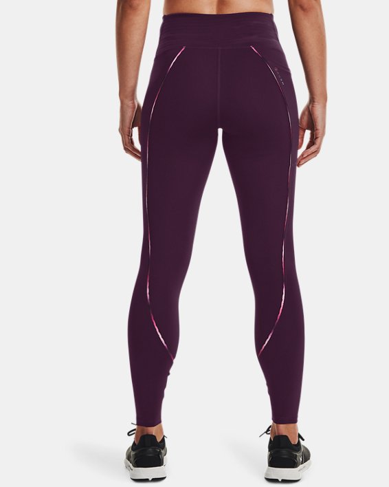 Women's UA RUSH™ No-Slip Waistband Scallop Full-Length Leggings in Purple image number 1